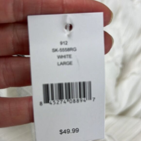 Nwt Saks Fifth Avenue White Smocked Maxi Dress - Picture 3 of 9